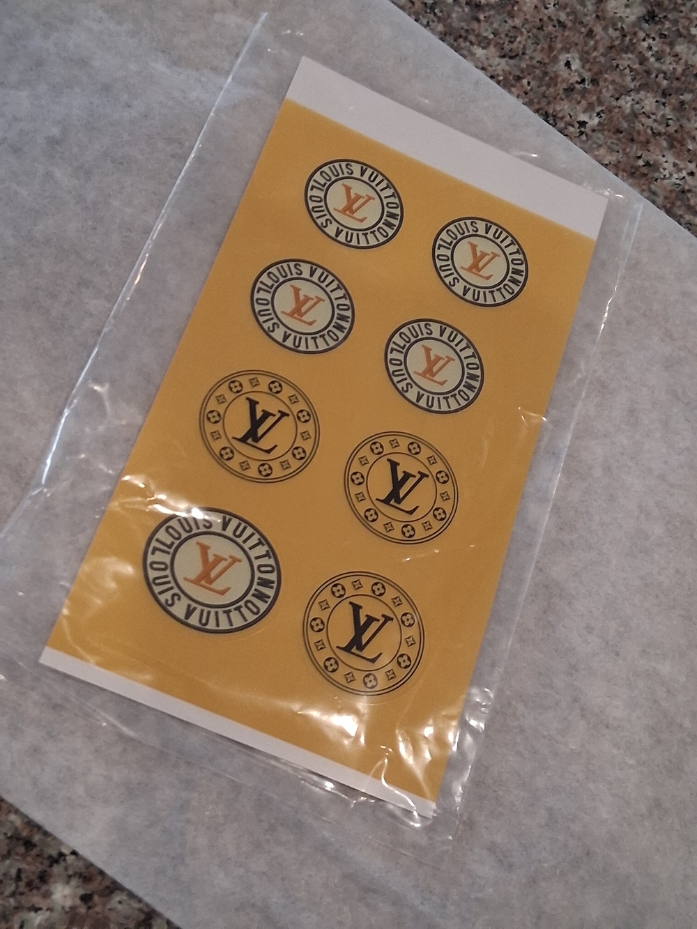 LV Monogram Round Sticker Set - Yellow and Black. Great For Journal  decorating.